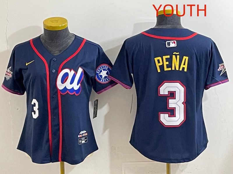 Youth 2025 Houston Astros 3 Pena dark Blue All star Nike MLB Jersey style 014